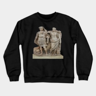 Nero and His Mother, Agrippina Roman Statue Crewneck Sweatshirt